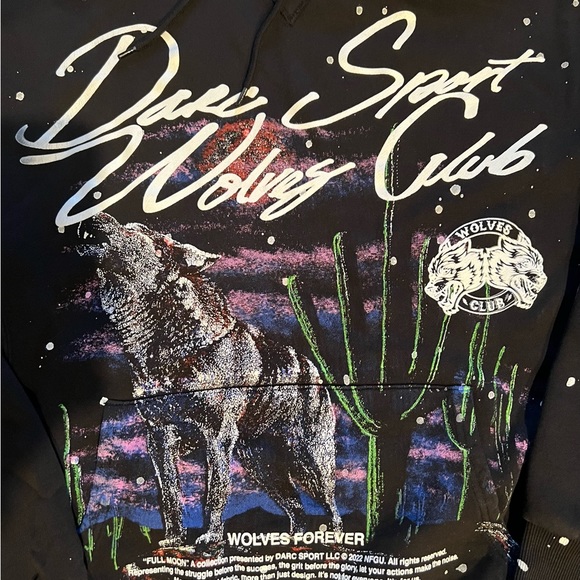 Darc Sport Wolves Club Desert Wolf Vintage French Terry Hoodie. Darcsport - Picture 3 of 5